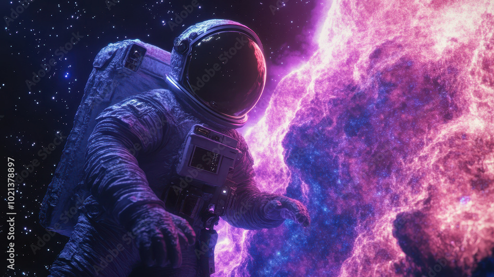 astronaut in a space suit is floating in space. astronaut in a space suit is floating in space.