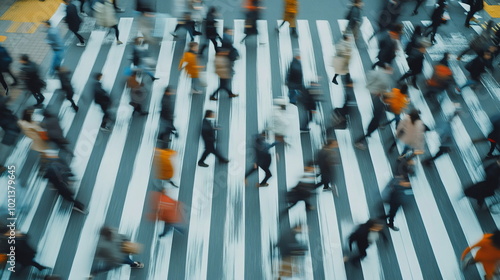 Vibrant Urban Life as a Symphony of Motion and People