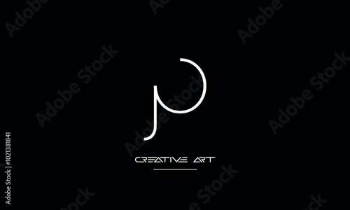 JO, OJ, J, O abstract letters logo monogram