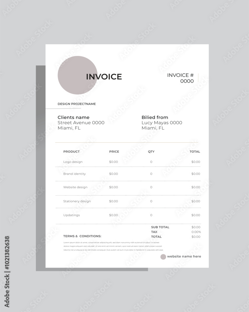 Simple invoice template design with mockup, invoice design. Simple invoice template design with mockup, invoice design.