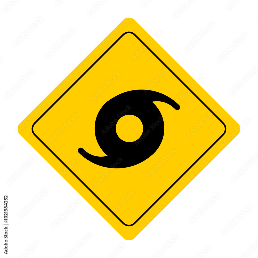 Icono de peligro huracán en negro y amarillo Icono de peligro huracán en negro y amarillo