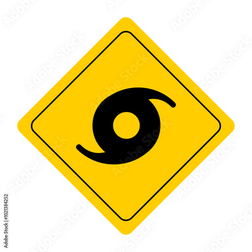 Icono de peligro huracán en negro y amarillo