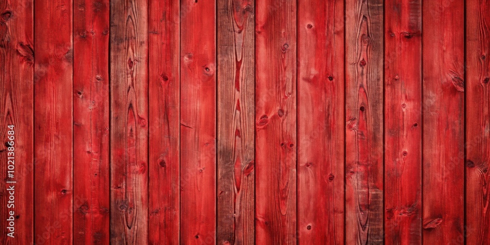 Fototapeta premium Red Wooden Planks With Natural Grain And Knots, A Rustic Texture For Backgrounds And Designs