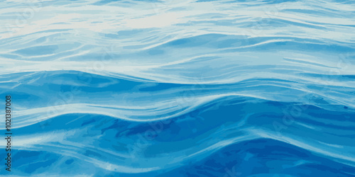 Top view on blue and white ocean wave background. Water  ocean wave white and soft blue aqua, teal and marble texture.