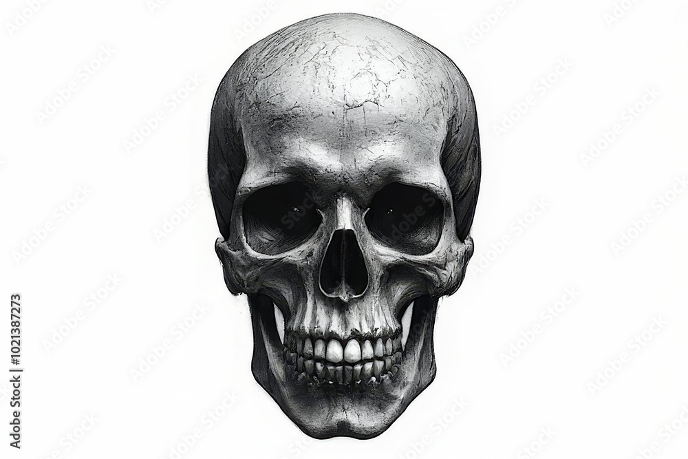 Fototapeta premium image of a human skull on a white background