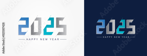 Happy new year 2025 design. Colorful truncated number illustrations. 2025 vector design for poster, banner, greeting and new year celebration.