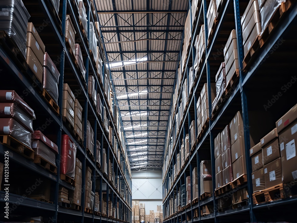 interior of a warehouse full of packages interior of a warehouse full of packages