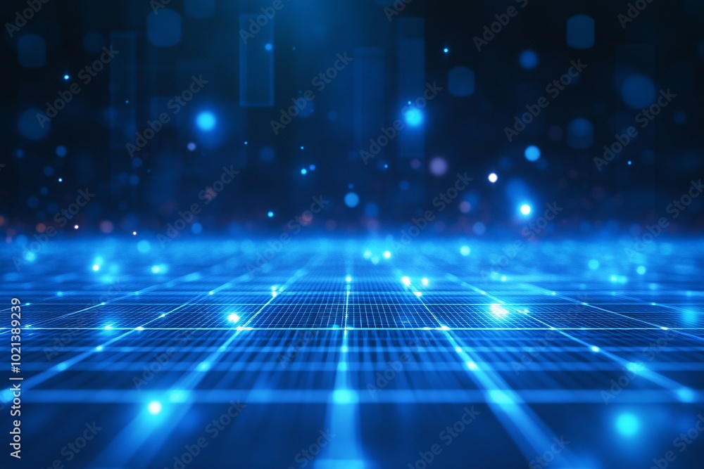 Abstract Blue Grid with Lights Abstract Blue Grid with Lights