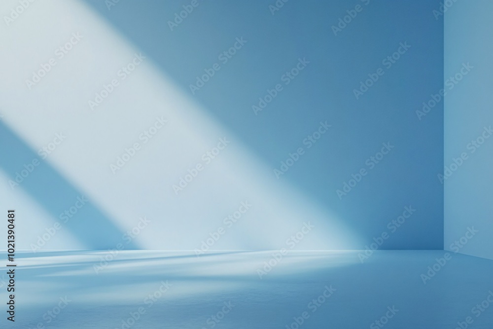 Blue Room Interior With Sunlight Blue Room Interior With Sunlight