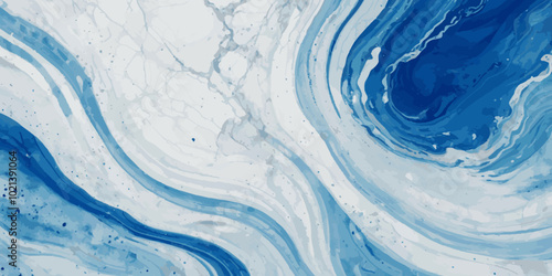 Photography Watercolor surface ocean water wave, seamless blue water ocean wave background