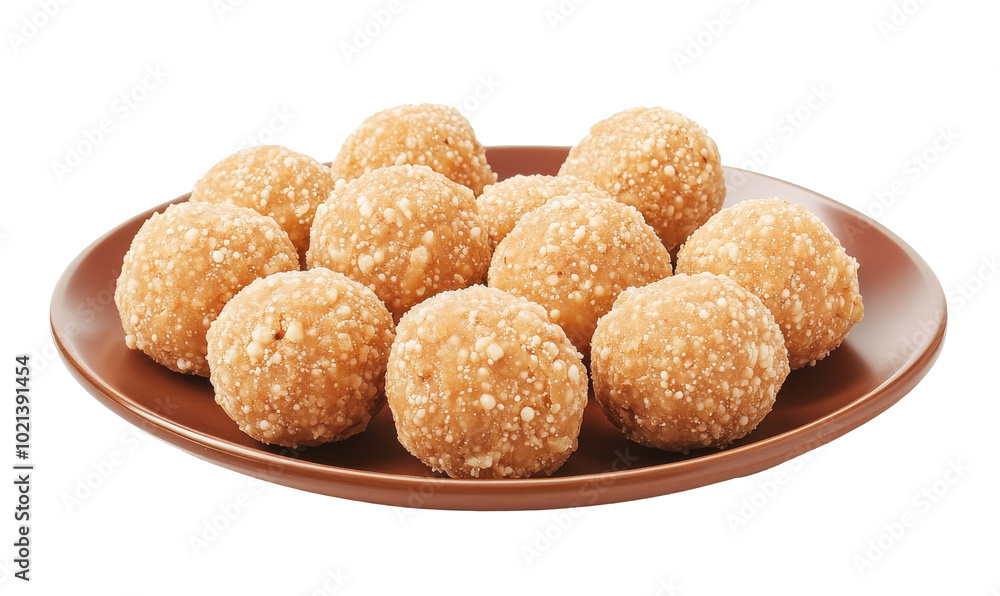 Delicious Indian Sweet Ladoo: Savory Treats on a Plate, Traditional and Flavorful Delight isolated on transparent background Delicious Indian Sweet Ladoo: Savory Treats on a Plate, Traditional and Flavorful Delight isolated on transparent background