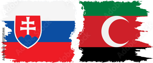 Canvas Print Darfur and Slovakia grunge flags connection, vector