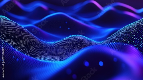 Technology background hyper realistic, digital waves in blue tones