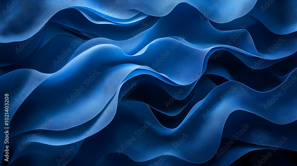 Obraz premium Abstract Blue Wavy Background Illustration