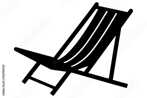 Beach Chair | vector silhouette illustration on white background