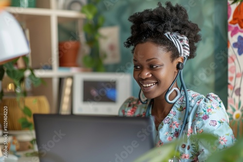 An online webinar with midwives discussing the latest innovations in maternal health care on International Day of the Midwife