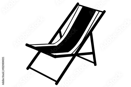 Beach Chair | vector silhouette illustration on white background