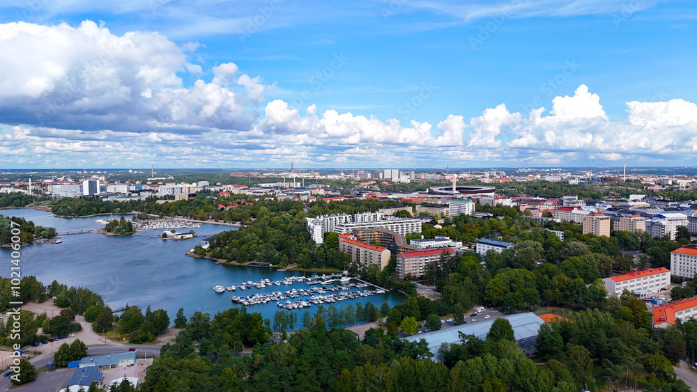 Fototapeta premium Helsinki Finland city aerial drone view