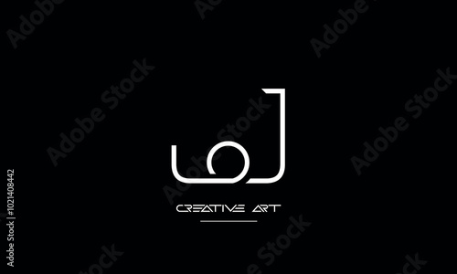 JO, OJ, J, O abstract letters logo monogram