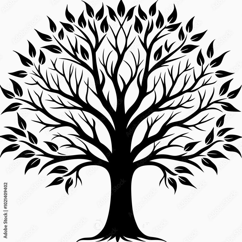 Obraz premium tilia-tree-silhouette