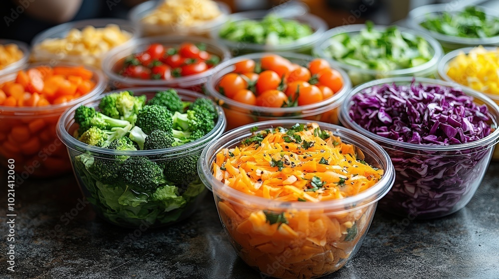 Container of healthy meal showcasing a colorful array of fresh ingredients perfect for fitness enthusiasts looking for nutritious meal Container of healthy meal showcasing a colorful array of fresh ingredients perfect for fitness enthusiasts looking for nutritious meal