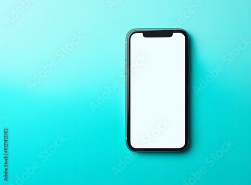 Blank Screen Smartphone on Blue Background