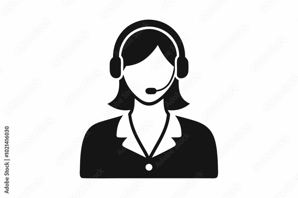 Customer service girl vector, Customer service woman vector silhouette illustration
Customer service girl vector, Customer service woman vector silhouette illustration