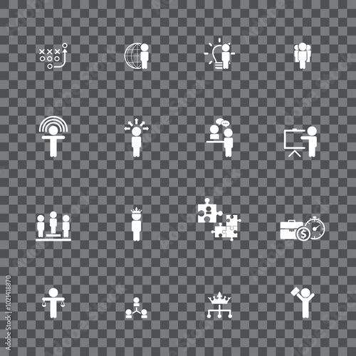 Universal business management and human resources icon set. Universal icons for web and mobile. Vector.