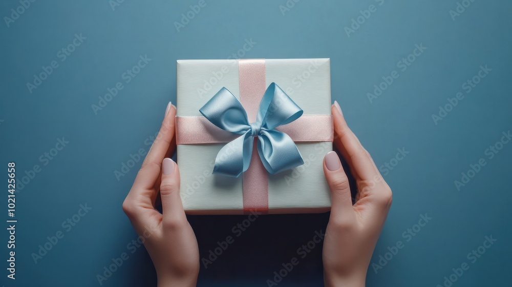 Female hands opening gift box, copy space. Christmas, hew year, birthday concept. Banner Female hands opening gift box, copy space. Christmas, hew year, birthday concept. Banner