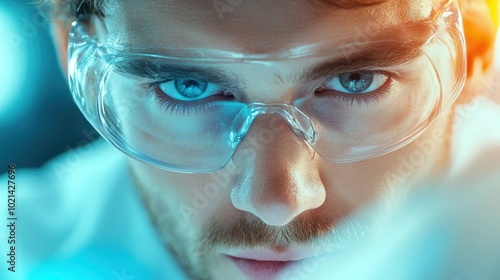 A scientist in a lab holding a measuring tool, highlighting the importance of accurate measurements in scientific research. photo