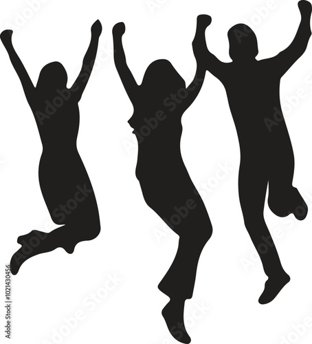 people are celebrating silhouette illustration
