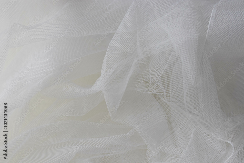 Obraz premium Texture and Background Concept, Close up white Tulle , net, fabric