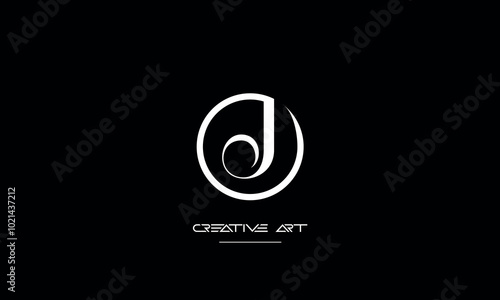 JO, OJ, J, O abstract letters logo monogram