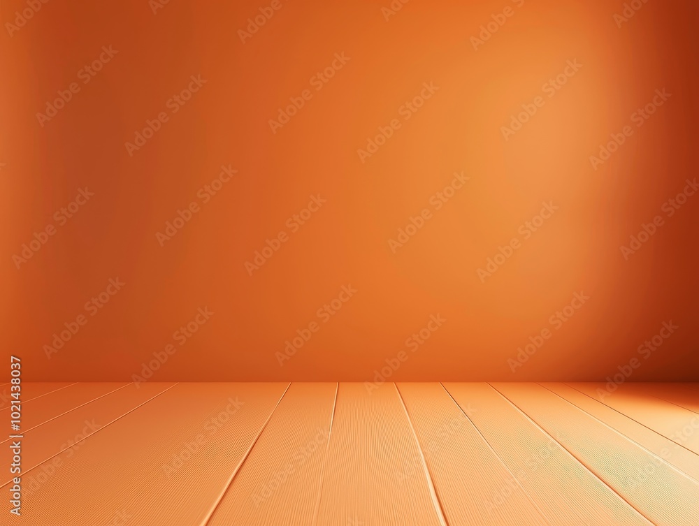 Minimalist Wooden Floor with Warm Orange Wall - Simple Elegance in Digital Rendering for Design Projects Minimalist Wooden Floor with Warm Orange Wall - Simple Elegance in Digital Rendering for Design Projects