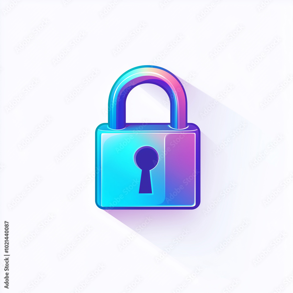 A digital padlock icon with a clean white background, representing cybersecurity. A digital padlock icon with a clean white background, representing cybersecurity.