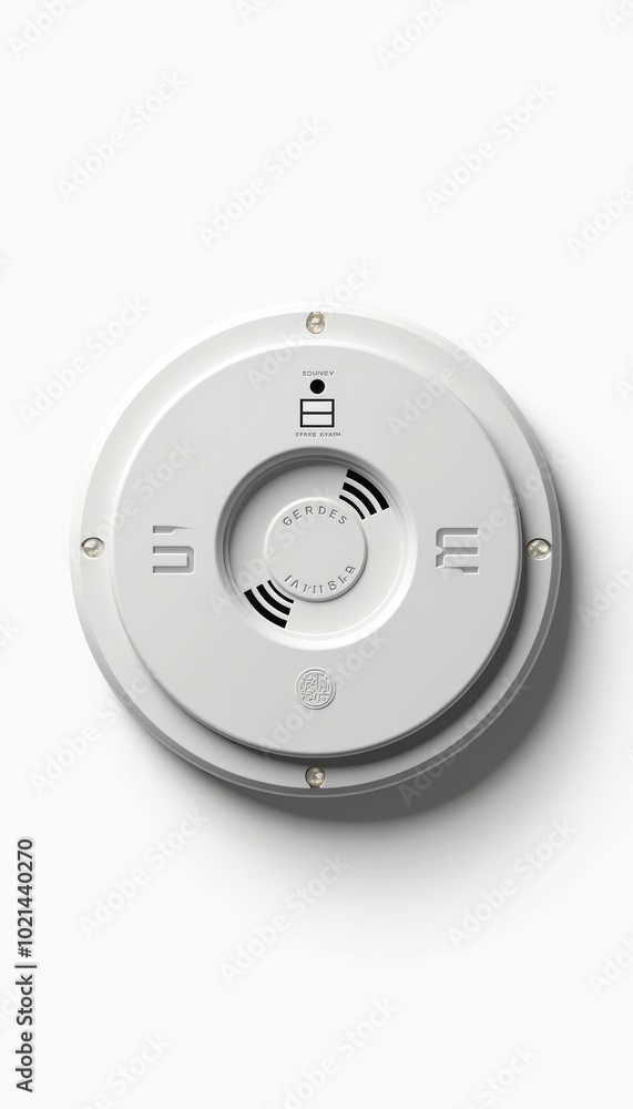 A modern smoke detector, ideal for safety and security applications in residential homes or commercial buildings. A modern smoke detector, ideal for safety and security applications in residential homes or commercial buildings.