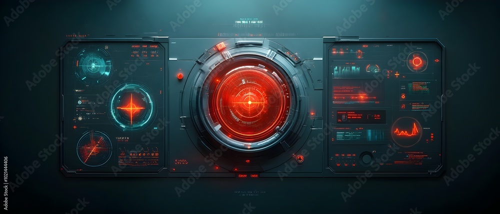 Fototapeta premium Captivating sci fi game environment with a visually striking HUD and GUI system that embodies cutting edge digital innovation and seamless interactivity