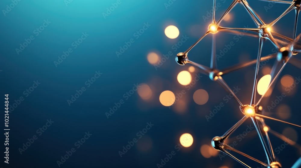 Obraz premium A geometric illustration with intersecting lines and glowing nodes, showcasing the interconnectedness of electrical systems.