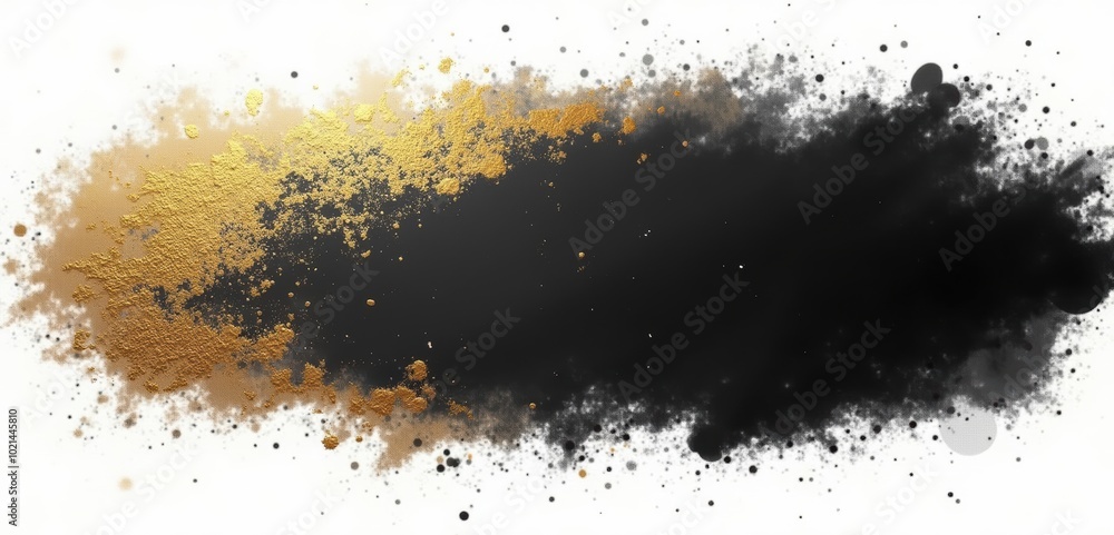 Elegant splash of black and gold paint, perfect for backgrounds, invitations, or branding. Add a touch of luxury to your designs with this stylish texture. Elegant splash of black and gold paint, perfect for backgrounds, invitations, or branding. Add a touch of luxury to your designs with this stylish texture.
