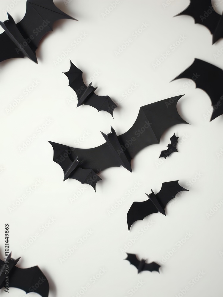 Halloween paper bats on white background halloween backdrop Halloween paper bats on white background halloween backdrop