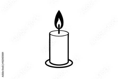 Candle light | vector silhouette illustration on white background