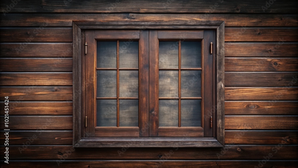 A rustic wooden window with multiple panes, set against a backdrop of weathered wooden planks. A rustic wooden window with multiple panes, set against a backdrop of weathered wooden planks.