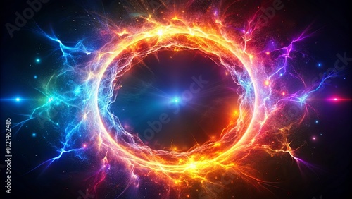 Swirling Plasma Energy Ring in Vibrant Colors