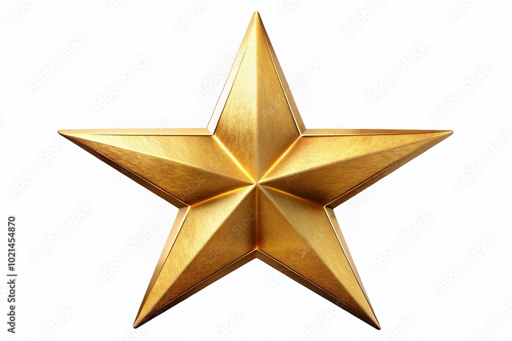 Large Gold Star on a White Background Symbolizing Achievement, Success, and Celebration of Excellence Large Gold Star on a White Background Symbolizing Achievement, Success, and Celebration of Excellence