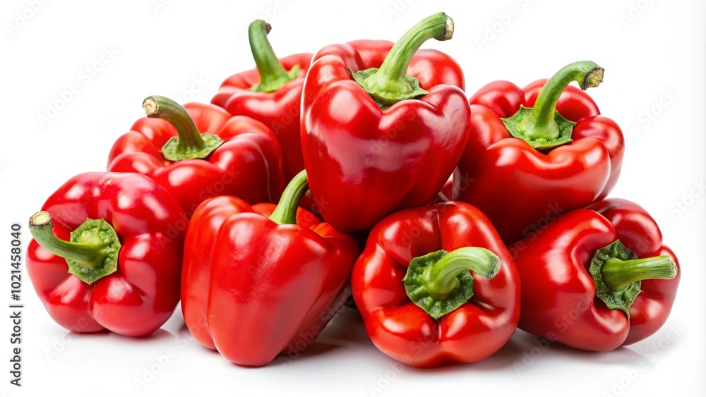 Fresh Red Peppers Isolated on Clean White Background Fresh Red Peppers Isolated on Clean White Background