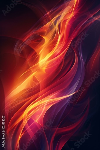 Abstract Fiery Flowing Lines