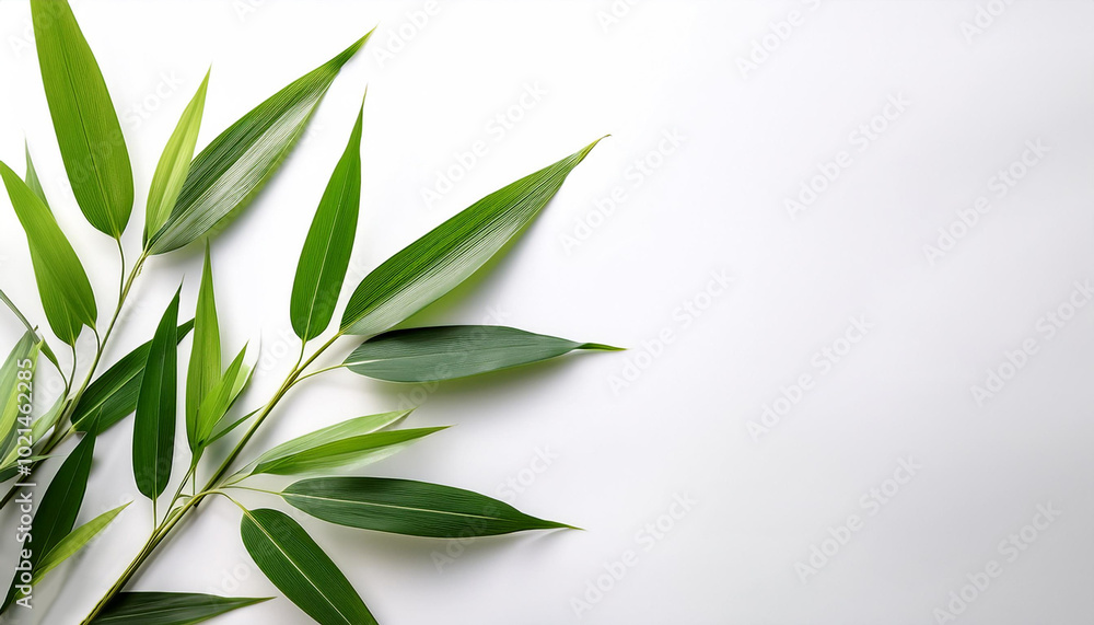 Fototapeta premium bamboo leaves, on a white background