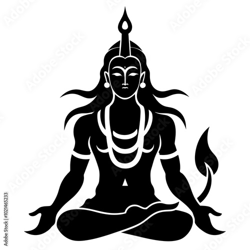 silhouette of yoga