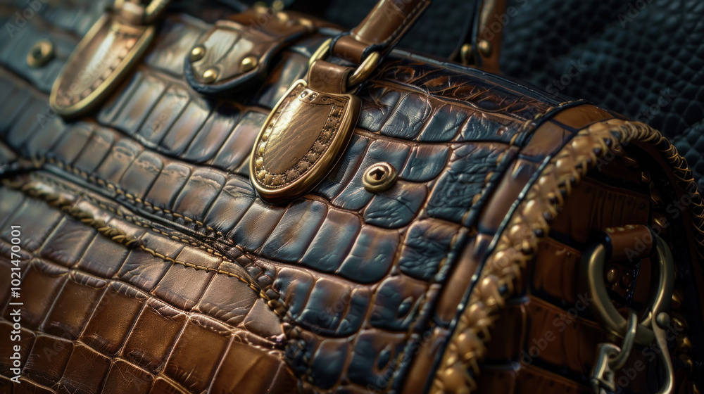 Close-up shots of upcycled luxury handbags and accessories, highlighting sustainable materials and fine craftsmanship in a refined setting Close-up shots of upcycled luxury handbags and accessories, highlighting sustainable materials and fine craftsmanship in a refined setting
