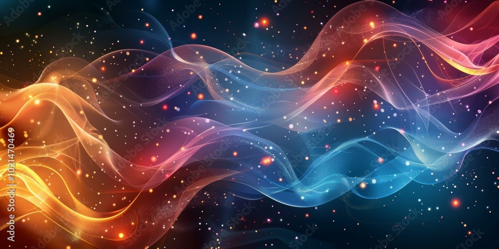 Fototapeta premium Abstract Colorful Space Waves
